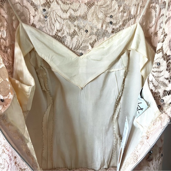 Vintage 50s Lace Gown, David Hart, Rhinestone Shell Embellishment, Small - Picture 8 of 14